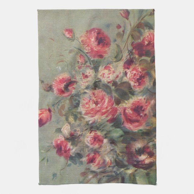 Still Life, Roses of Vargemont | Renoir Tea Towel (Vertical)