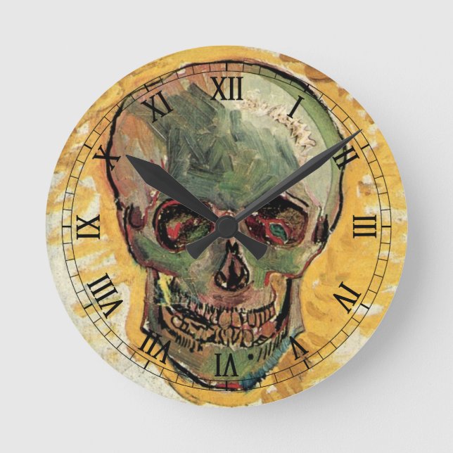 Still Life Skull by Vincent van Gogh Round Clock (Front)