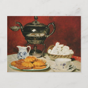 Still life Tea and Melting rolls - Albert Anker Postcard
