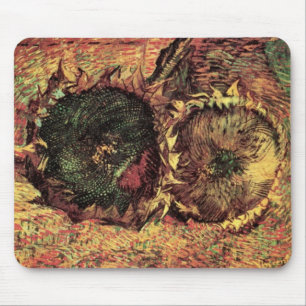 Still Life Two Cut Sunflowers by Vincent van Gogh Mouse Pad