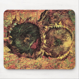Still Life Two Cut Sunflowers by Vincent van Gogh Mouse Pad