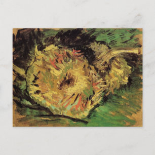 Still Life Two Cut Sunflowers by Vincent van Gogh Postcard