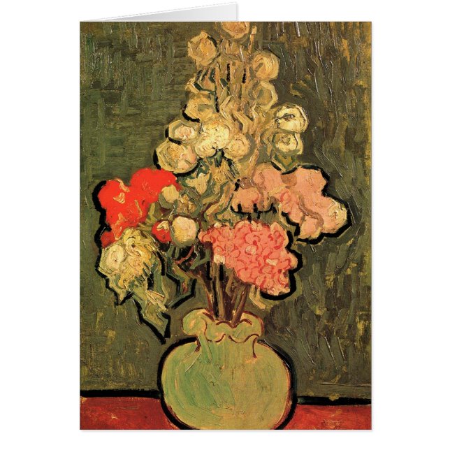 Still Life Vase Rose-Mallows Van Gogh Fine Art (Front)