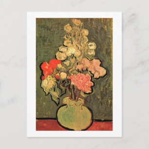 Still Life Vase Rose-Mallows Van Gogh Fine Art Postcard