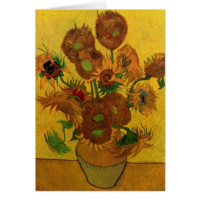 Still Life Vase w 15 Sunflowers Vincent van Gogh (Front)