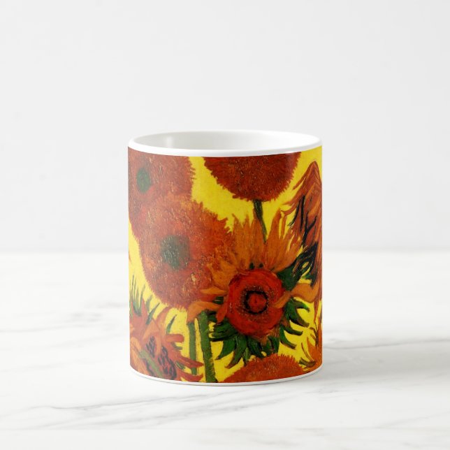 Still Life Vase w 15 Sunflowers Vincent van Gogh Coffee Mug (Center)