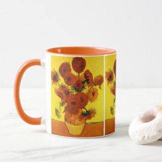 Still Life Vase w 15 Sunflowers Vincent van Gogh Mug