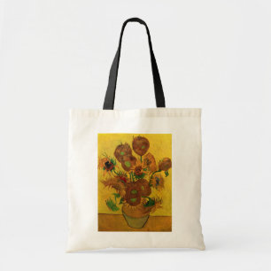 Still Life Vase w 15 Sunflowers Vincent van Gogh Tote Bag