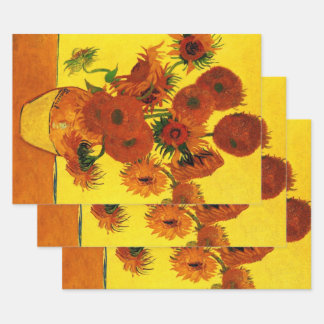 Still Life Vase w 15 Sunflowers Vincent van Gogh Wrapping Paper Sheet