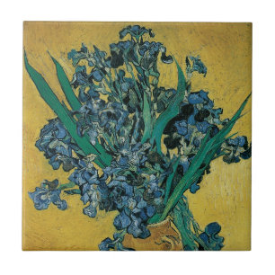 Still Life Vase with Irises by Vincent van Gogh Ceramic Tile
