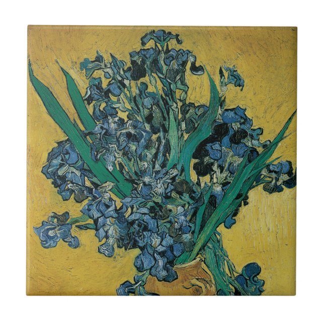 Still Life Vase with Irises by Vincent van Gogh Ceramic Tile (Front)
