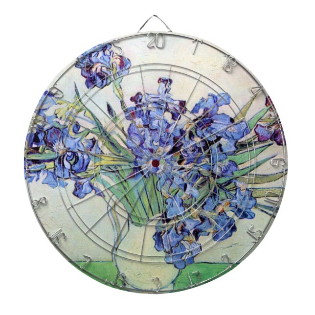 Still Life Vase with Irises by Vincent van Gogh Dartboard (Front)