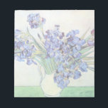 Still Life Vase with Irises by Vincent van Gogh Notepad<br><div class="desc">Still Life: Vase with Irises by Vincent van Gogh is a vintage fine art post impressionism still life floral nature painting. A bouquet of lavender bearded iris flowers from a spring garden. The vase is shaped like a pitcher and full of love and romance purple blooms. About the artist: Vincent...</div>