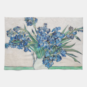 Still Life: Vase with Irises by Vincent van Gogh Tea Towel