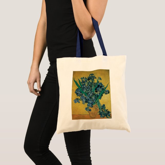 Still Life Vase with Irises by Vincent van Gogh Tote Bag (Front (Product))
