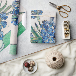 Still Life Vase with Irises by Vincent van Gogh Wrapping Paper