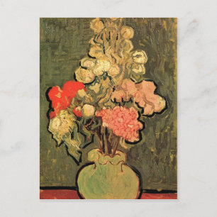 Still Life Vase with Rose-Mallows by Van Gogh Postcard