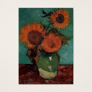 still life - vase with three sunflowers, van Gogh