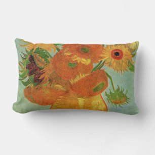 still life vase with twelve sunflowers, van Gogh Lumbar Cushion