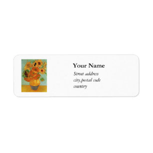 still life - vase with twelve sunflowers, van Gogh Return Address Label