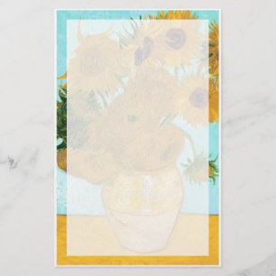 Still Life - Vase with Twelve Sunflowers van Gogh Stationery