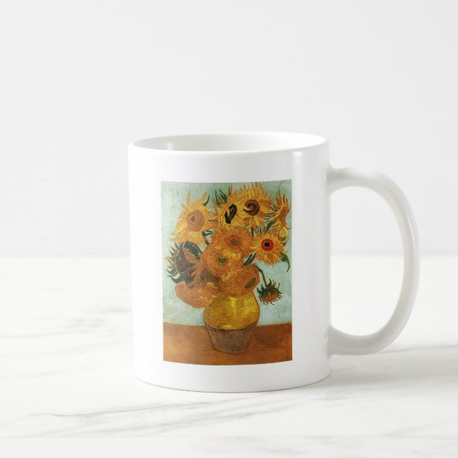 Still life - Vase with twelve Sunflowers, Vincent Coffee Mug (Right)
