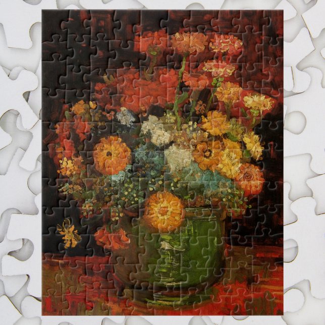 Still Life Vase with Zinnias by Vincent van Gogh Jigsaw Puzzle (Creator Uploaded)