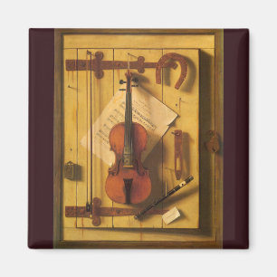 Still Life Violin and Music by William Harnett Magnet