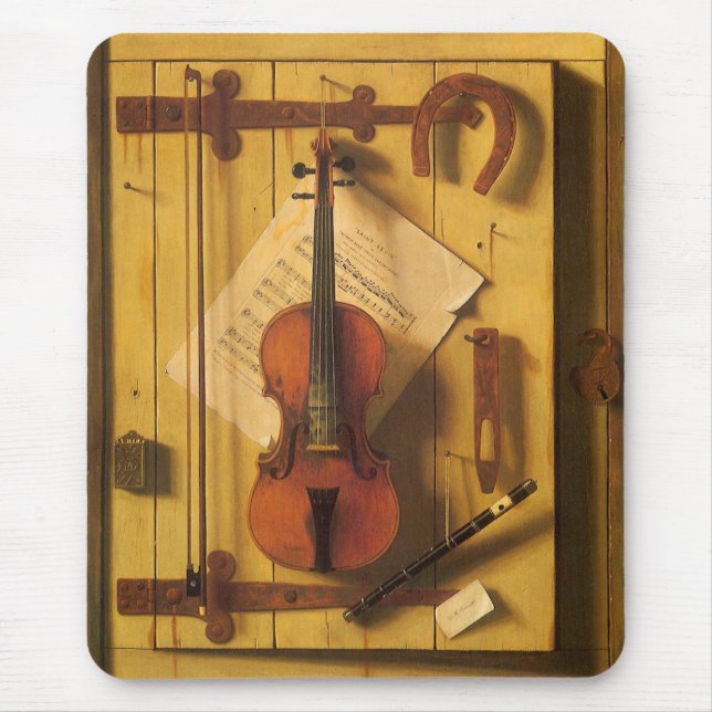Still Life Violin and Music by William Harnett Mouse Pad (Front)