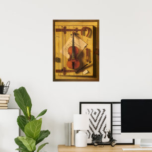 Still Life Violin and Music by William Harnett Poster