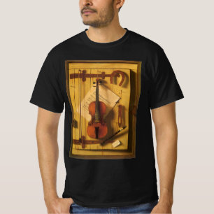 Still Life Violin and Music by William Harnett T-Shirt
