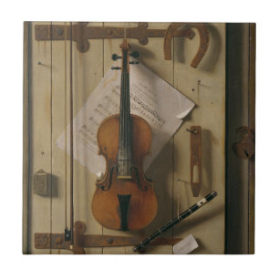 Still Life, Violin and Music Ceramic Tile