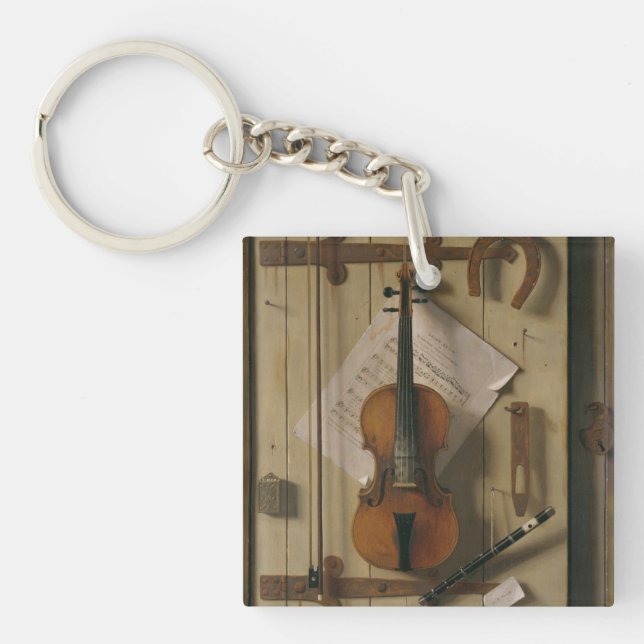 Still Life, Violin and Music Key Ring (Front)