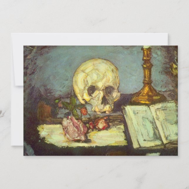 Still Life w Skull, Candle, Book By Paul Cezanne (Front)