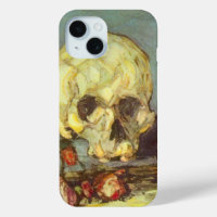 Still Life w Skull, Candle, Book By Paul Cezanne