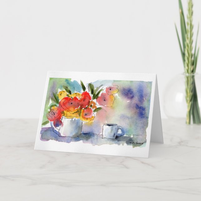 Still Life Watercolor Greeting Card (Front)