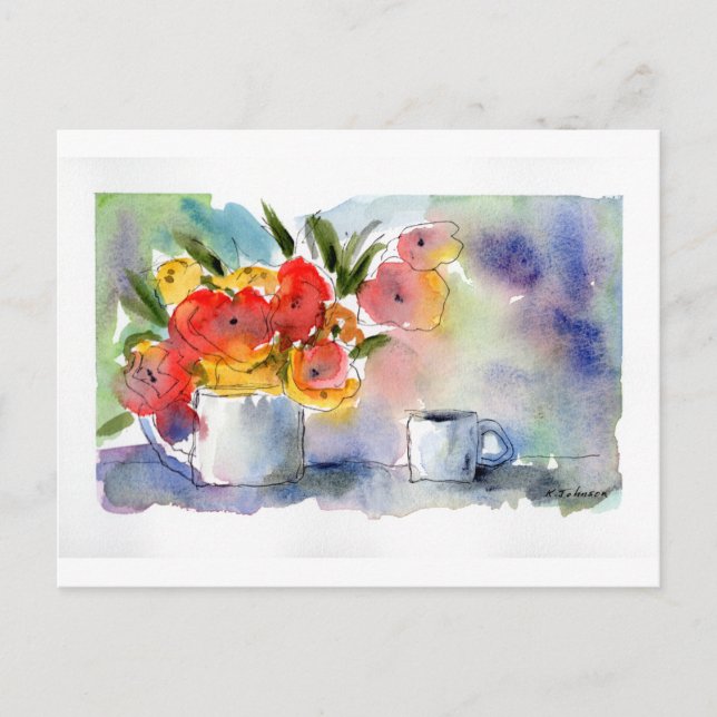 Still Life Watercolor Postcard (Front)