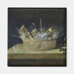Still Life with a Basket of Glasses, 1644 Magnet