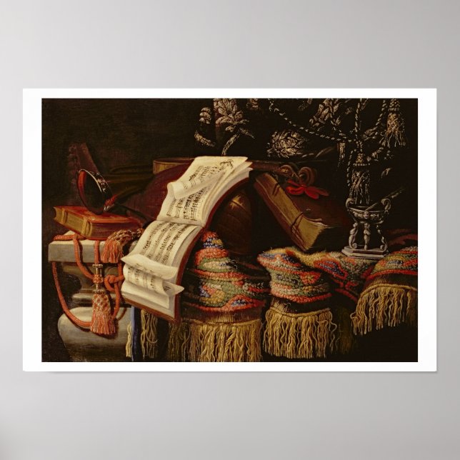Still Life with a Book of Sheet Music Poster (Front)