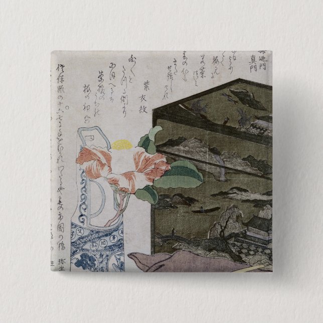 Still Life with a Camelia, c.1820 15 Cm Square Badge (Front)