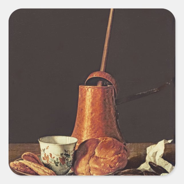 Still Life with a Drinking Chocolate Set, 1770 Square Sticker (Front)