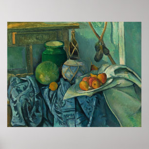 Still Life with a Ginger Jar and Eggplants,Cezanne Poster