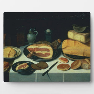 Still Life with a Ham (oil on panel) Plaque