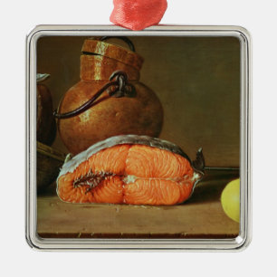 Still Life with a Piece of Salmon Metal Ornament