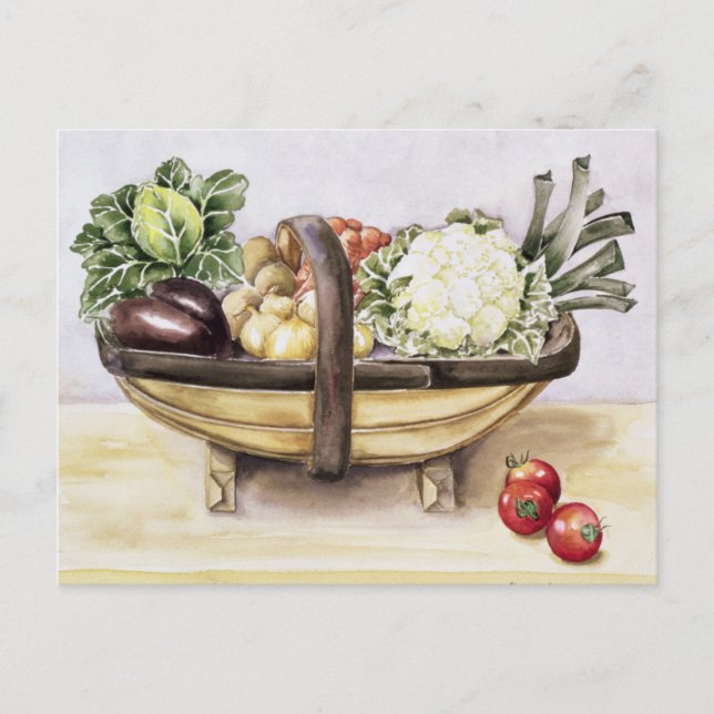 Still life with a trug of vegetables 1996 postcard (Front)
