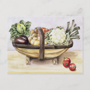 Still life with a trug of vegetables 1996 postcard