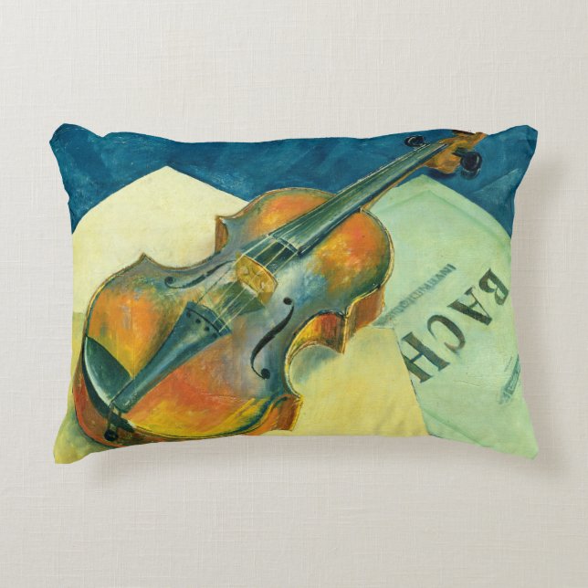 Still Life with a Violin, 1921 Decorative Cushion (Front)