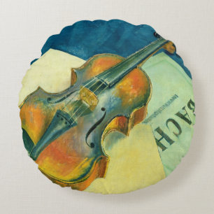 Still Life with a Violin, 1921 Round Cushion