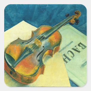 Still Life with a Violin, 1921 Square Sticker