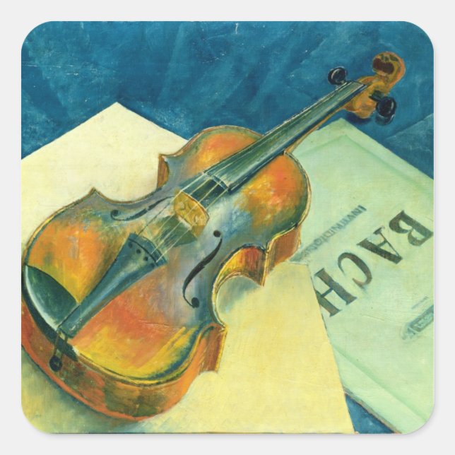 Still Life with a Violin, 1921 Square Sticker (Front)